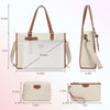 Keyli 3Pcs Laptop Bag for Women,15.6 Inch Canvas Tote Bag Work Bags Large Business Computer Briefcase Shoulder Handbag Purse
