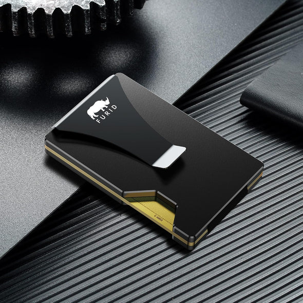 Minimalist Card Wallet for Men Slim: Rfid Metal Wallet with Money Clip Credit Card Holder - Gift for Man Husband at Anniversay Brithday