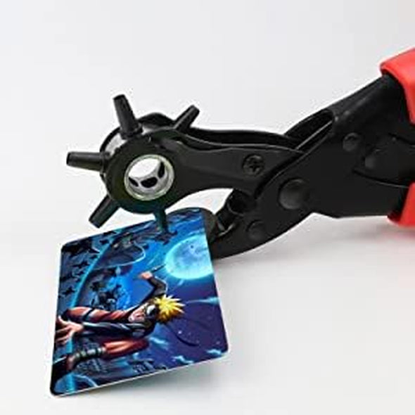 Leather Hole Punch, Belt Hole Puncher for Leather, Revolving Punch Plier Kit, Leathers Puncher Plier for Belts, Watches, Handbags, Punch Tool Diameter: 4.5/4 /3.5/3/2.5/2Mm.