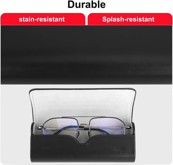 Raylove Unisex Leathers Hard Shell Eyeglasses Cases, Protective Case for Glasses
