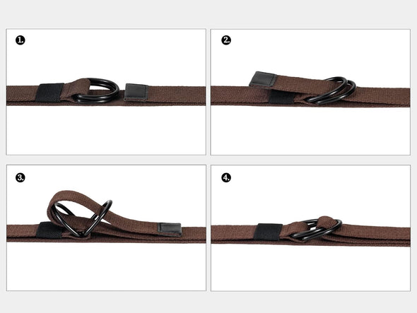 Maikun Mens & Womens Canvas Belt with Black D-Ring Buckle 1 1/2" Wide Solid Color Fabric Belt for Men