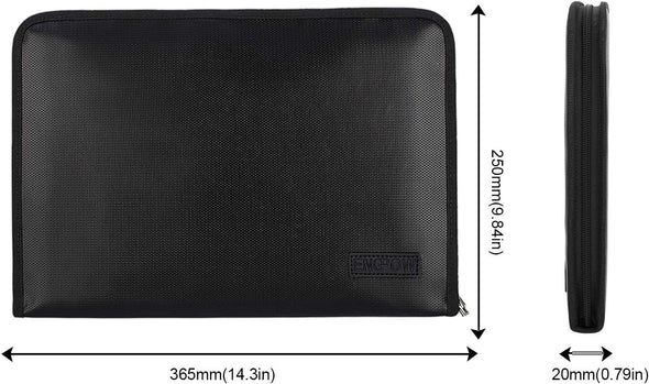 ENGPOW Fireproof File Folder Fireproof Fire and Water Resistant Money Document Bag with A4 Size 13 Pockets Zipper Closure Non-Itchy Silicone Coated Portable Filing Organizer Pouch(14.3" X 9.8")