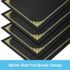 SUNEE Certificate Holders(Black, 30 Packs), Diploma Covers Gold Foil Border, for Letter Size 8.5X11 Certificates, Cardstock, Document Papers