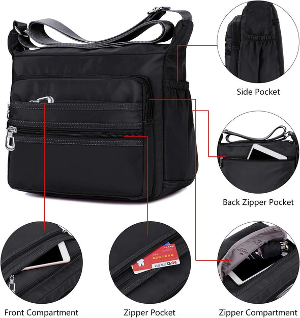 Crossbody Bag for Women Waterproof Shoulder Bag Messenger Bag Casual Nylon Purse Handbag