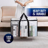 TAILI Extra Large Moving Bags, 6 Pack Clear Heavy Duty Totes for Storage with Visible Window, Wrap around Handles, Storage Bags for Space Saving, Alternative to Moving Boxes