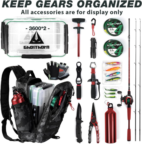 ghosthorn fishing rod holder Ghosthorn 3-in-1 Fishing Backpack