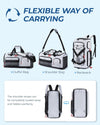 BAGSMART Gym Bag for Women & Men, 35L Sports Travel Duffel Bag with Shoe Compartment，Anti-Theft Carry on Weekender Bag for Airplane, Water Resistant Workout Overnight Backpack for Travel Gym,Grey