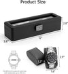 Vlando Watch Case for Men, 6-Slot Watch Box with Glass Lid, Lockable, Business Textured Leather, Soft Pillow, Gift for Fathers, Husband, Friend - Black