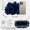 Women Elegant Evening Purse, Small Floral Clutch Bag with Detachable Chain for Wedding, Party, Prom