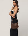 Shoulder Bag for Women - Small Shoulder Purses - Top Handle Structured Handbags - Adjustable Strap Vegan Leather