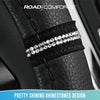 Road Comforts Leopard Steering Wheel Cover - Made with PVC Leather Cheetah Print - Anti-Slip, Universal Fit 14 1/2 Inches to 15 Inches - Black