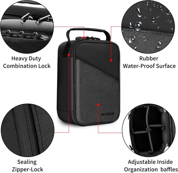 Smell Proof Bag for Travel, Smell Proof Stash Box, Smell Proof Containers, Odorless Travel Storage Bag,Home Organizer Case Odor Proof Lock Box with Accessories,Birthday Christmas Gift for Men
