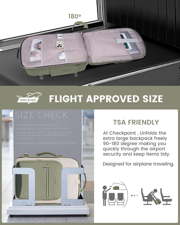 LOVEVOOK 40L Travel Backpack for Women & Men, Large Carry on Backpack for Airplanes with 3 Packing Cubes, TSA Personal Item Travel Bag Fits 17" Laptop, Waterproof Weekender Essentials Airline Approved