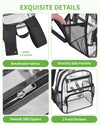MAY TREE Clear Backpack Stadium Approved for Women and Men, Clear Bag for Stadium Events, Transparent Bag for Concert Sporting Festival, Black