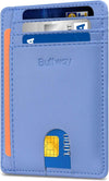 Buffway Slim Minimalist Front Pocket RFID Blocking Leather Wallets for Men and Women