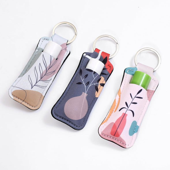 COOKOOKY Chapstick Holder Keychain Cute Lip Balm Keychain Holder with Clip