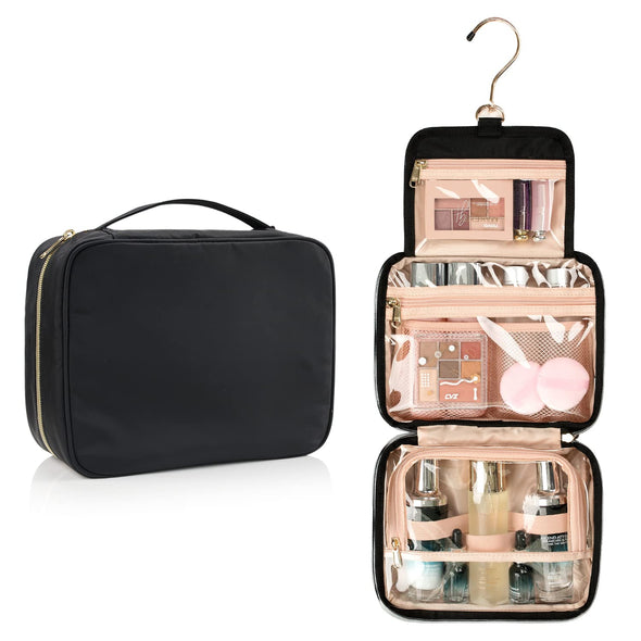 CUBETASTIC Travel Toiletry Bag, Makeup Bag for Women, Portable Water-Resistant Small Travel Bag for Toiletries & Cosmetic Essentials