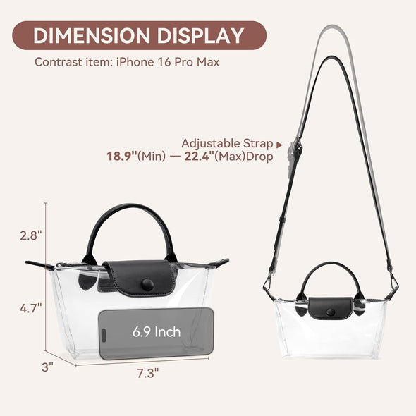 BOSTANTEN Clear Bag for Stadium Approved Small Crossbody Purse Handbags for Concerts Sports Events