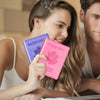 Herain Passport Holder Cover Wallet Case for 2 Women Men Family, Passport Book Holders Covers Wallets Travel Must Haves Cruise Ship Essentials (Pink & Purple)