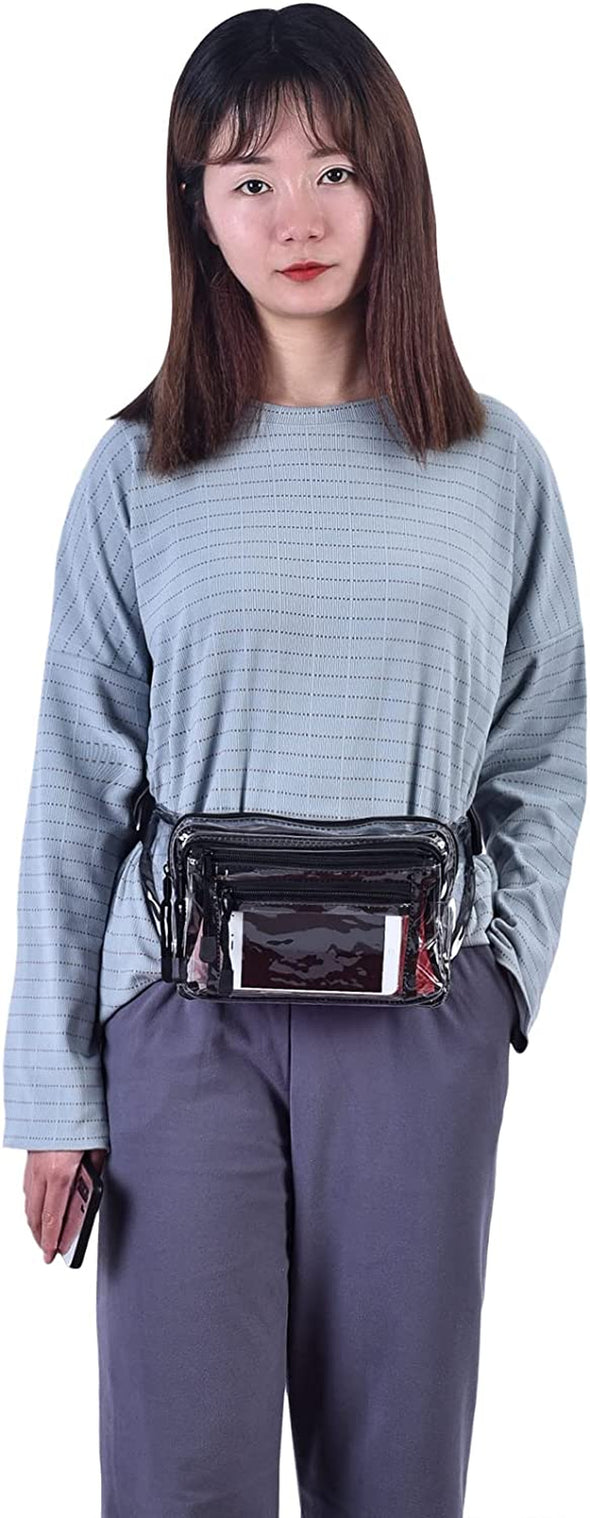 Clear Bag Stadium Approved Large Clear Fanny Pack for Women for Work,Multi-Purpose Waist Bag for Travel & Sporting Event