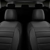 CAR PASS Faux Leather Car Seat Covers Front Seats Only, 3D Foam Support Car Seat Covers, Universal Fit for Trucks Vans Suvs Sedans Automotive Comfortable, Airbag Compatible 2 Pieces Front Solid Black