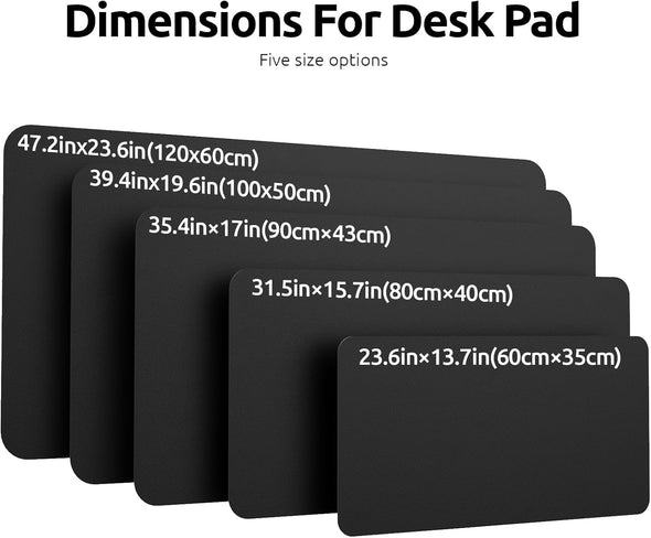 Ysagi Leather Desk Pad Protector, Office Desk Mat, Large Mouse Pad, Non-Slip PU Leather Desk Blotter, Laptop Desk Pad, Waterproof Desk Writing Pad for Office and Home (Black, 23.6" X 13.8")