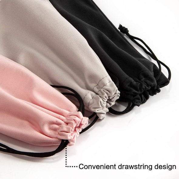 TRIUMPH VISION Soft Eyeglass Pouch 3 Pack - Pouch for Glasses Microfiber Screen Cleaning Bag