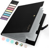 Sooez Expanding File Folder, Letter Size Accordion File Organizer, 5 Pocket Folders for Documents, Portable Filling Products for School Office Supplies, Black