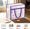 Budding Joy 6 Pack Clear Zippered Storage Bags for Clothes,40L Closet Organizers and Storage Containers Vinyl Moving Bag for Bedding, Linen, Blankets, Comforters, Clothing & Toys