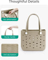 BAGSMART Beach Bag for Women, Water-Resistant Rubber Tote Bag, Sandproof Vacation Essentials for Summer Swim Cruise Pool