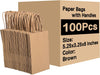 Brothersbox Small Brown Paper Bags with Handles 100PCS, 5.25 * 3.25 * 8 Inch Kraft Gift Bags Bulk for Craft Shopping Business Party Favor Retail Birthday Grocery