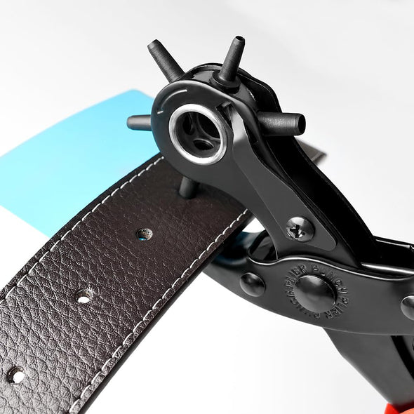 Leather Hole Punch, Belt Hole Puncher for Leather, Revolving Punch Plier Kit, Leathers Puncher Plier for Belts, Watches, Handbags, Punch Tool Diameter: 4.5/4 /3.5/3/2.5/2Mm.