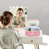Rose Red Large Quilted Floral Makeup Bag Cute Soft Coquette Aesthetic Cosmetic Bag Cotton Travel Toiletry Bag for Women
