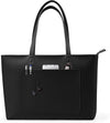 Fancy Forest Basic Tote Bag for Women Vegan Leather Hard - Stiff & Slim Shoulder Bag 18L Purse with Zipper for Work Travel