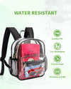 MAY TREE Clear Backpack for Stadium Events, 12X11X5 Inches Small Clear Backpack for Concert Festival Sports Outdoor - Black