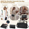 RAINSMORE Laptop Bag for Women 15.6 Inch Leather Laptop Tote Bag Large Computer Bags Waterproof Business Office Work Bags Briefcase with Satchel Purse 2Pcs Set, Black