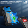 Ykooe Cell Phone Holster Compatible with Iphone 16/15/14/13/12 Pro Max & plus Models - Belt Clip and Card Holder, Black, XL