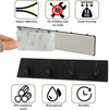 Picowe Key Holder for Wall Decorative, Adhesive Stainless Steel Key Hooks, Key Hanger Key Organizer for Wall, Towel Hook Coat Hanger for Entryway Hallway Kitchen(Four Rows,Black 1PCS)