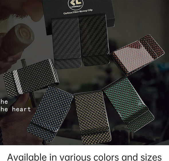 Carbon Fiber Wallet Money Clip for Cash and Credit Card, Super Slim & Light Minimalist Holder Clip for Men