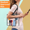 Clear Bag for Stadium Events Approved, 12X6X12 Large Transparent Tote Bag with Zipper for Gym Concert Sports Festivals