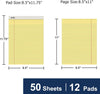 Vivin Legal Pads 8.5 X 11 Inch, Wide Ruled Note Pads, 12 Pack, 50 Sheet/Pad, Perforated Writing Pads, Notepads for Office Home School, 600 Sheets, Canary Yellow Paper