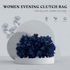 Women Elegant Evening Purse, Small Floral Clutch Bag with Detachable Chain for Wedding, Party, Prom