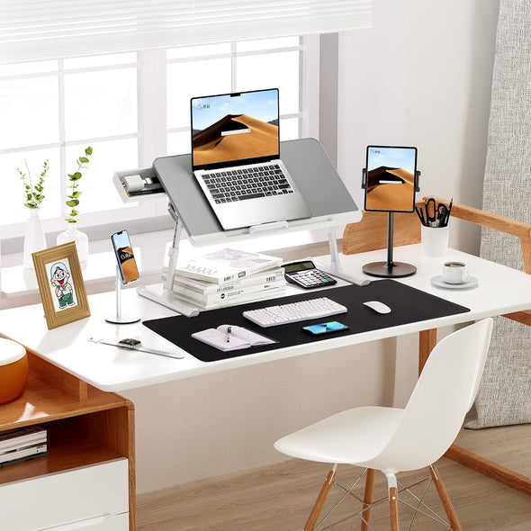 Large Desk Mat 47.2" X 17" Leather Desk Pad Protector with Natural Cork & PU Leather, Non-Slip Office Desk Mat, Large Mouse Pad, Waterproof Desk Blotter Pad for Office&Home(Black)