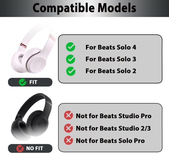 Adhiper Silicone Ear Pads Cover for Beats Solo 4, Washable Sweat Earpad Covers Silicone Case for Beats Solo4 & Solo3 Wireless On-Ear Headphones Accessories Protective Pads Cover (Pink)