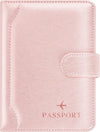 Herain Rose Gold Passport Holder for Travel, Passport Cover Wallet Case Women Men Family Cruise Ship Essentials, RFID Passport Book Holders Travel Gifts Vacation Must Haves