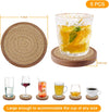 Wood Coasters for Drinks, Eykao Absorbent Coaster Sets of 5, Woven Drink Coasters for Coffee Table, Housewarming Gift for Farmhouse Home Decor,4 Inches