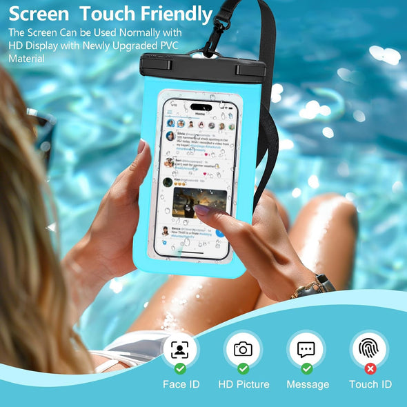 3 Pack Waterproof Phone Pouch IPX8 Universal Waterproof Case Dry Bag Phone Protector for Iphone 15 14 13 12 11 Pro Max plus XS XR X 8 Galaxy S23 S22 S21 S20 Pixel up to 7.5"(Multicolor 3)