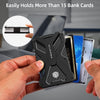 Oaridey Men'S Ultra-Thin Aluminum Wallet with RFID Blocking, Black, 15 Card Slots