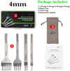 Aiskaer Leather Stitching Punch Set, Diamond Chisel Tools, 4Mm White Steel 1/2/4/6 Prong for Leather Craft DIY