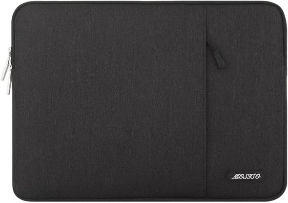 MOSISO Laptop Case 13.3 Inch, 13-13.3 Inch Laptop Sleeve Compatible with Macbook Air/Pro 13 / Pro 14, HP Dell ASUS Lenovo Notebook, Polyester Vertical Computer Sleeve Bag with Pocket, Black